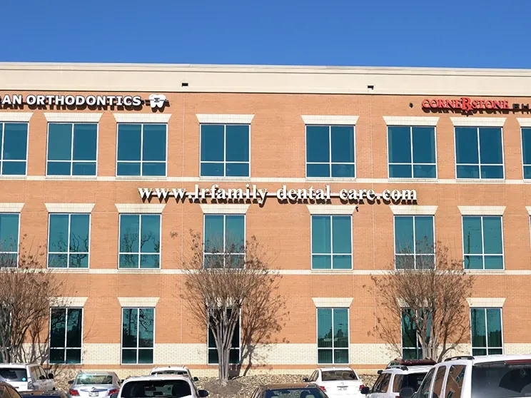 The red-brick office building on N. Rodney Parham Road that houses Little Rock Family Dental Care.